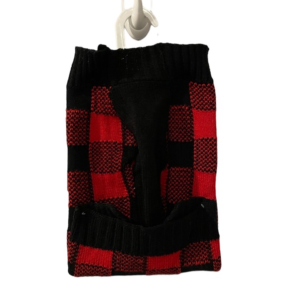 Unique Petz Buffalo Red Plaid Knit Small 11-14 lb Dog Sweater - Picture 3 of 5